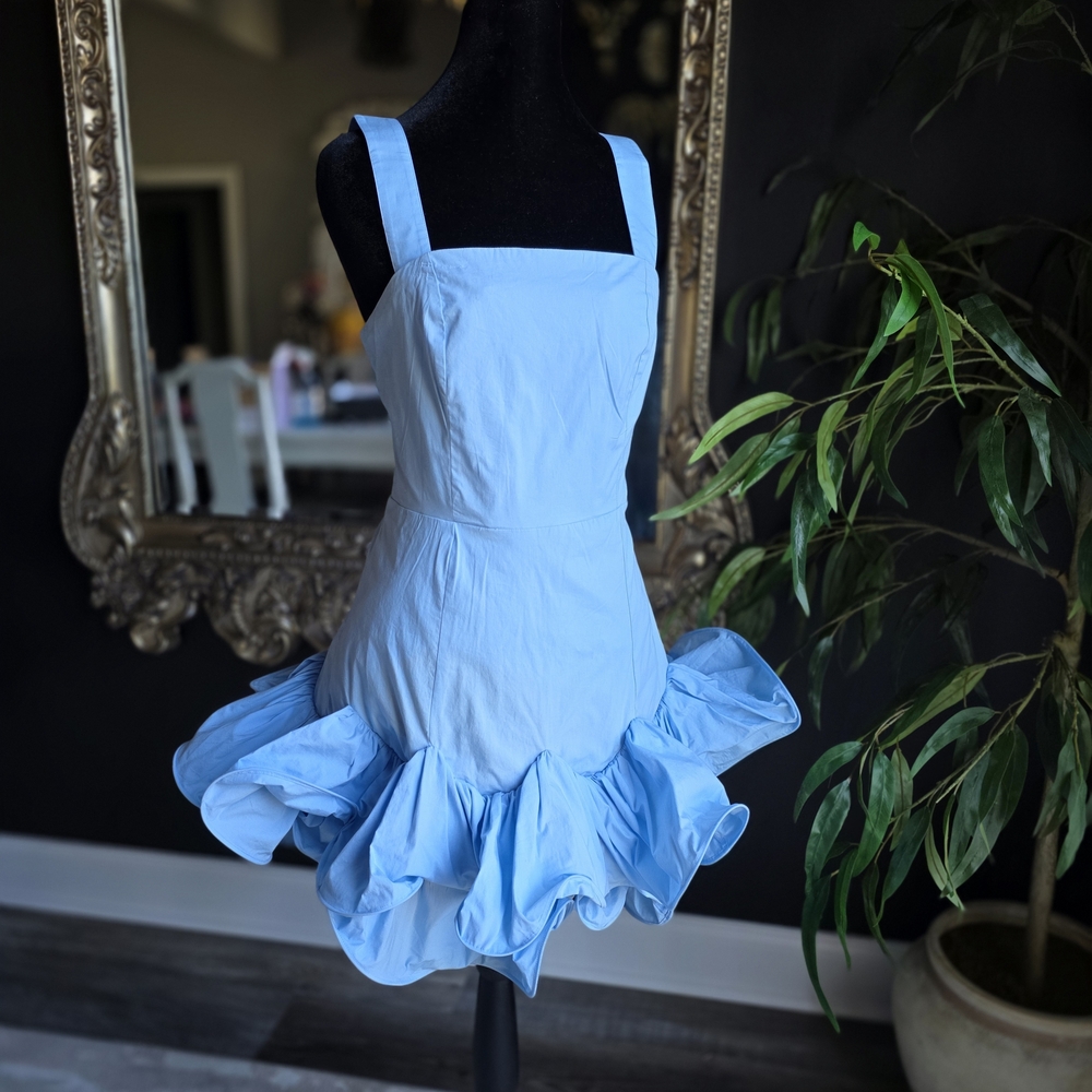 MAEVE Anthropologie Women's Dress, Ruffle Bottom, Removable Straps Sz MED NWT